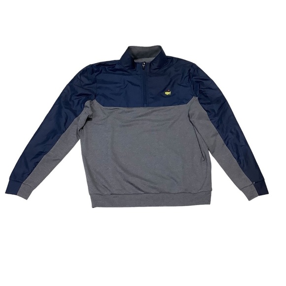 NWT Masters Tech Men’s Hybrid Wind Performance Tech Pullover Size M Navy Gray